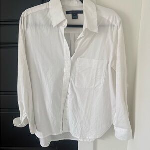 French Connection White Casual Button-Down Shirt